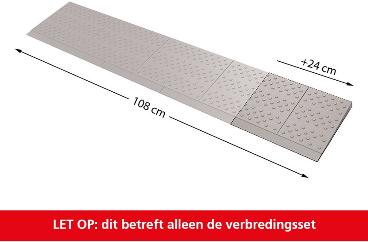 Goedkoopste Deluxe Drempelhulp verbredingsset 1 - Grijs/Bruin - 210 x 240 mm