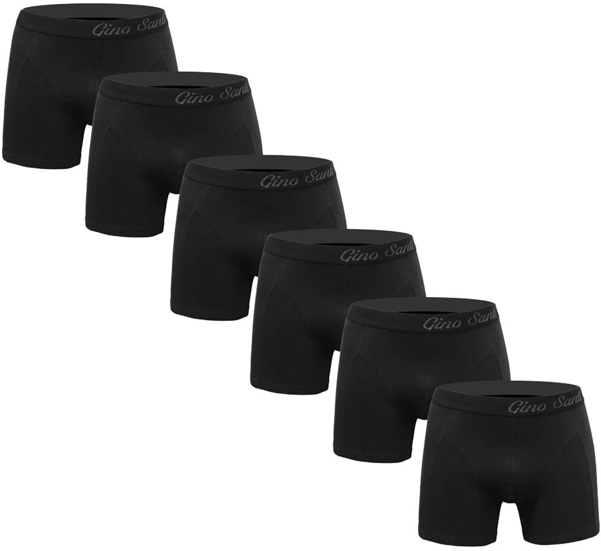 Gino Santi Boxershort Zwart 6pack