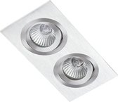 LED-inbouwarmatuur BR0008 Rechth. draai-/kantelbaar 2xGU10 Aluminium