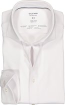 OLYMP Level 5 24/Seven body fit overhemd - mouwlengte 7 - wit tricot - Strijkvriendelijk - Boordmaat: 44