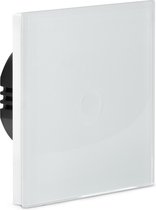 Navaris touch lichtschakelaar - Wandschakelaar - Haptisch oppervlak - Lichtknop met touchfunctie - Schakelaar met glazen frame - Wit