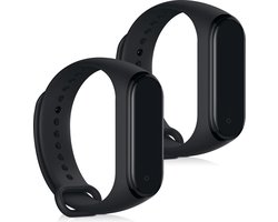kwmobile 2x horlogebandjes geschikt voor Xiaomi Mi Band 4 / Mi Band 3 bandje - Smartwatch bandjes van TPU - Activity tracker horloge band in zwart / zwart