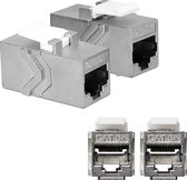 kwmobile netwerk kabel koppeling - Voor RJ45 en CAT6A ethernet kabels - Metalen behuizing - Afgeschermde keystone module - 2 stuks