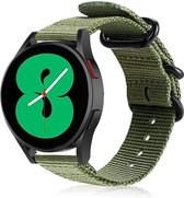 Strap-it Samsung Galaxy Watch 4 - 40mm nylon gesp band - groen
