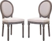 Nancy's Lindenhurst Eetkamerstoelen - Set Van 2 - Gestoffeerd - Keuken stoel - Retro Design - Linnen - 51 x 51 x 96 cm