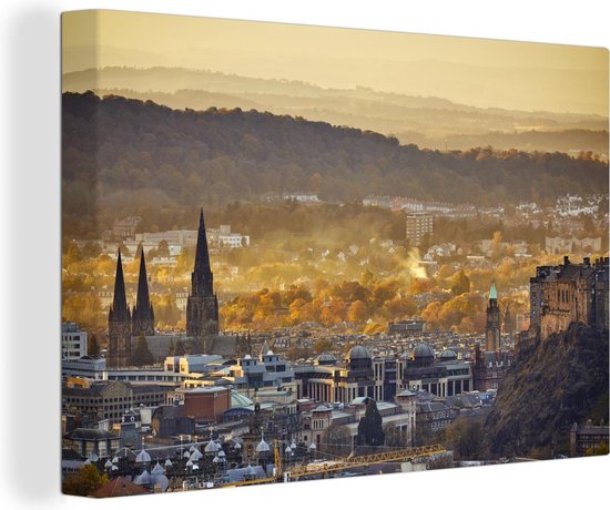 Canvas Schilderij Skyline - Gebouwen - Edinburgh - Schotland - Wanddecoratie