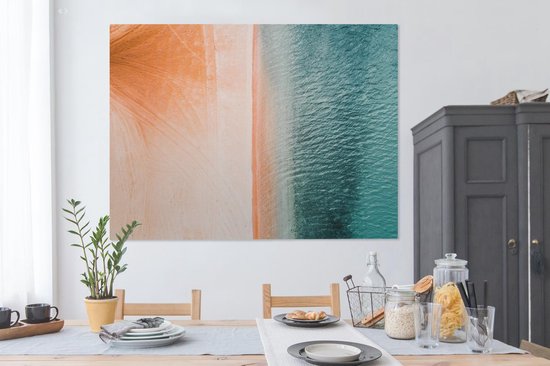 Toile Peinture Plage - Sable - Couleurs - 160x120 cm - Décoration murale XXL