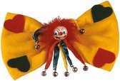 vlinderstrik met clown unisex geel one size