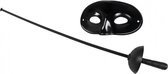 bandit oogmasker en degen zwart 60 cm