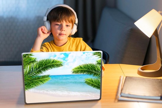 Laptop sticker - 10.1 inch - Tropisch - Strand - Zee - 25x18cm - Laptopstickers - Laptop skin - Cover