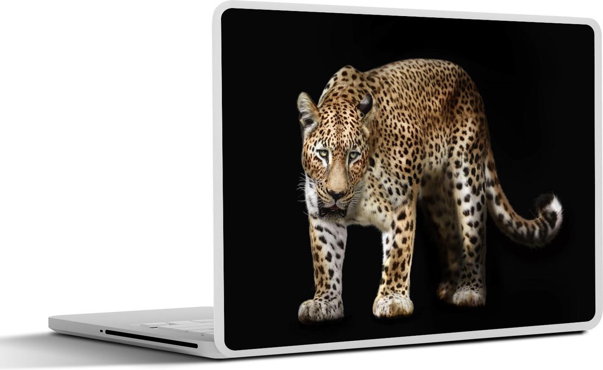Laptop sticker - 13.3 inch - Luipaard - Wild - Zwart - 31x22,5cm - Laptopstickers - Laptop skin - Cover
