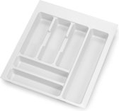 Emuca Bestekbak Optima voor keukenladen Vertex/Concept 500, unit 450 mm, Planken 16mm, Kunststof, Wit