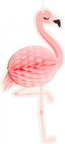 honingraatdecoratie flamingo 27 cm papier roze