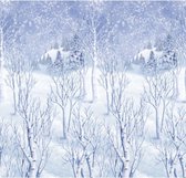 muurdecoratierol Winter Wonderland 12,1 meter blauw/wit
