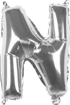 ballon letter N zilver 36 cm