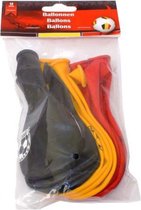 ballonnen EK 30,5 cm latex zwart/geel/rood 12 stuks