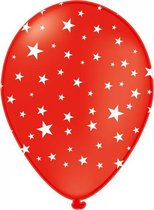 ballonnen Stars 30 cm latex rood 18 stuks