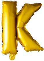 folieballon letter K 41 cm goud