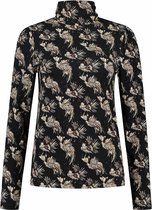 Pom Amsterdam Paradise Birds Turtleneck Zwart  Dames maat 40