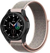 Strap-it Watch 4 & Watch 5 bandje - Samsung Galaxy Watch 4 Classic 42mm nylon band - pink sand - Geschikt voor Samsung Galaxy Watch 5 Pro – 44mm – 40mm & Galaxy Watch 4 40mm, 44mm
