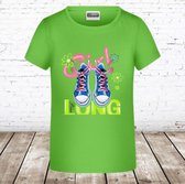 Meisjes T-shirt lime shoes -s&C-110/116-t-shirts meisjes