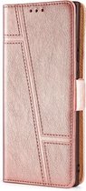 Samsung Galaxy A42 Book Case Hoesje met Patroon - PU Leer - Pasjeshouder - Magnetische Sluiting - Samsung Galaxy A42 - Rose Goud