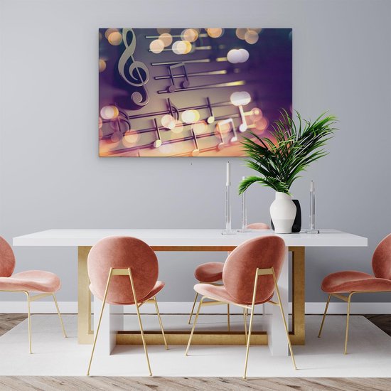 Artaza - Peinture sur toile - Illustration de notes de musique - Abstrait - 90x60 - Photo sur toile - Impression sur toile