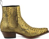 Mayura Boots 2496P Naturel/ Dames Western Enkellaarzen Spitse Neus Cowboyhak Elastiek Sluiting Echt Leer Maat EU 40