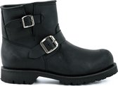 Mayura Boots 1581 Zwart/ Biker Motorlaars Heren Enklelaars Ronde Neus Anti Slip Zool Echt leer Maat EU 42