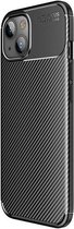 Apple iPhone 13 Mini Hoesje Siliconen Carbon TPU Back Cover Zwart