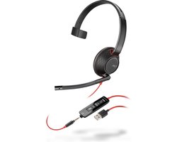 POLY Blackwire 5210 Headset Bedraad Hoofdband Oproepen/muziek USB Type-A Zwart, Rood