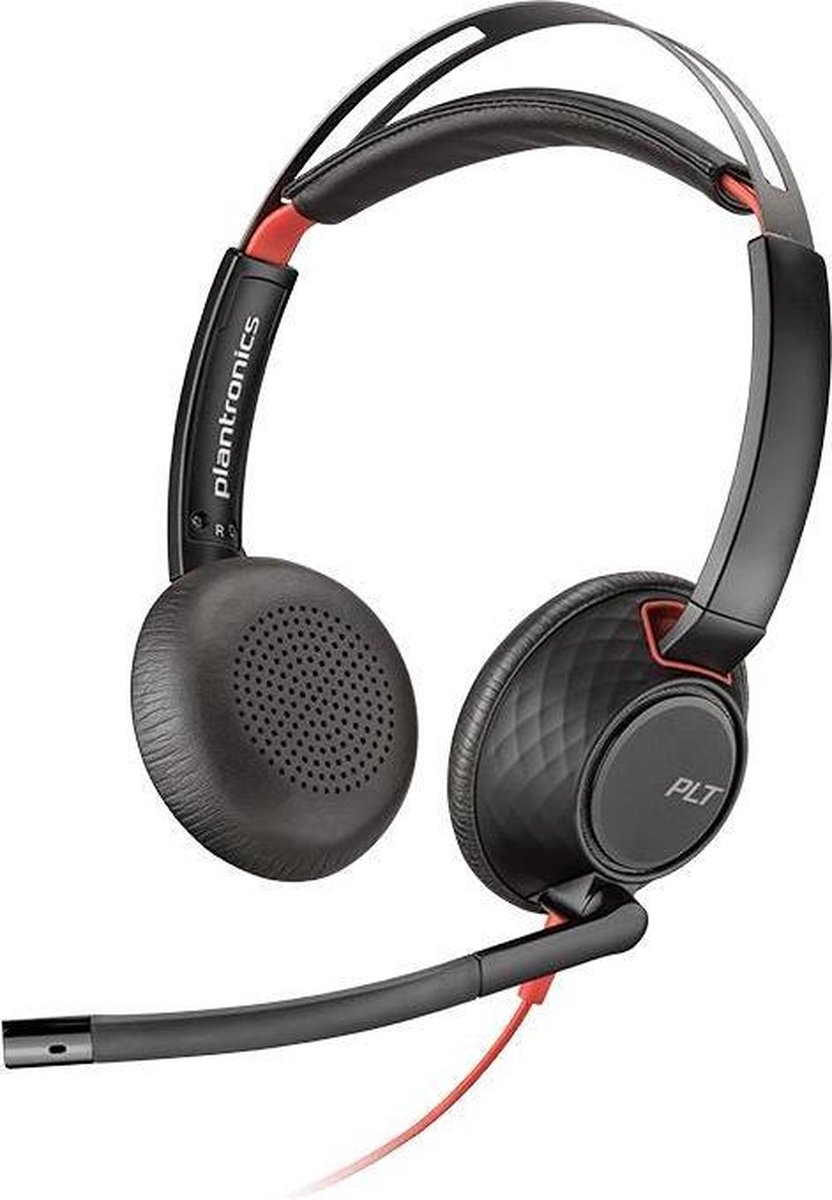 Plantronics C5220 Blackwire On Ear headset Telefoon Kabel Stereo Zwart Noise Cancelling Microfoon uitschakelbaar (mute)