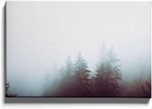 Walljar - Foggy Woods - Muurdecoratie - Canvas schilderij