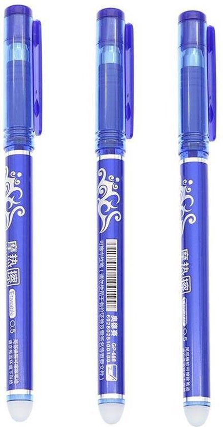 Stylo Effacables, 0.5mm Stylo Bille Effacable, Bleu Couleur Stylo