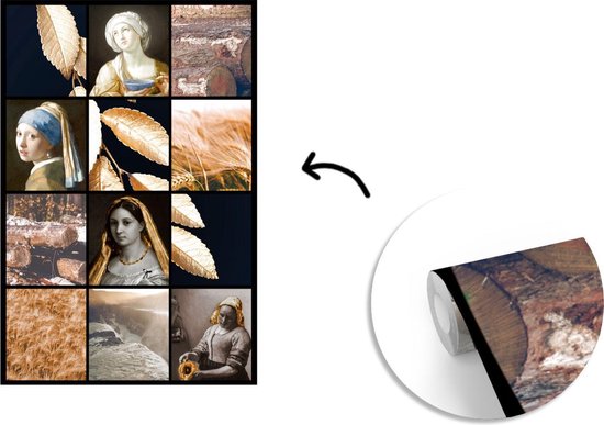 Papier peint - Papier peint photo - Collage - Or - Largeur 160 cm x Hauteur 240 cm