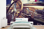 Behang - Fotobehang Mancave - Auto - Vintage - Stuur - Breedte 525 cm x hoogte 350 cm