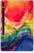 Silicone Tablet Hoes Samsung Galaxy Tab S7 Plus Cover Watercolor Dark met doorzichte zijkanten