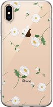 Apple iPhone XS Max Telefoonhoesje - Transparant Siliconenhoesje - Flexibel - Met Bloemenprint - Madeliefjes