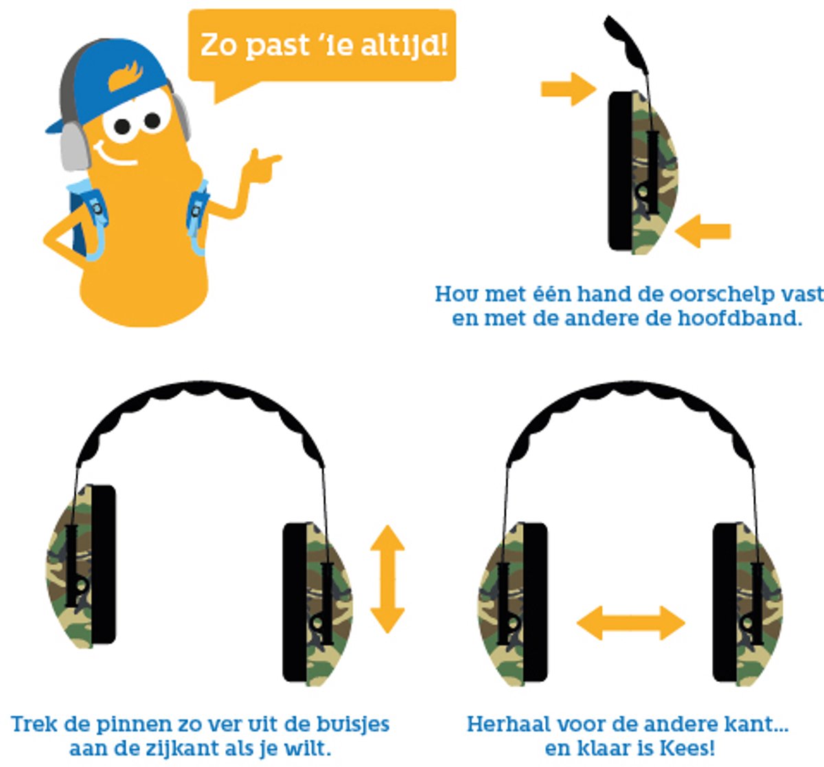 Jippie's Gehoorbeschermer voor kinderen – Camouflage - 5 tot 16 jaar - concentratie - geluid dempen – foto 4