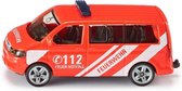 VW Transporter brandweerbus 8,5 cm staal rood/wit (1460)