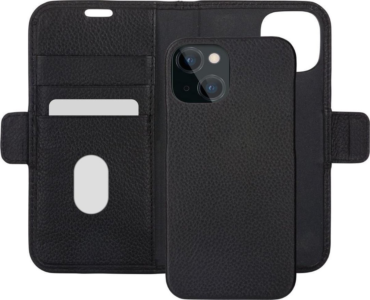 iPhone 13 Bookcase hoesje - dbramante1928 - Effen Zwart - Leer