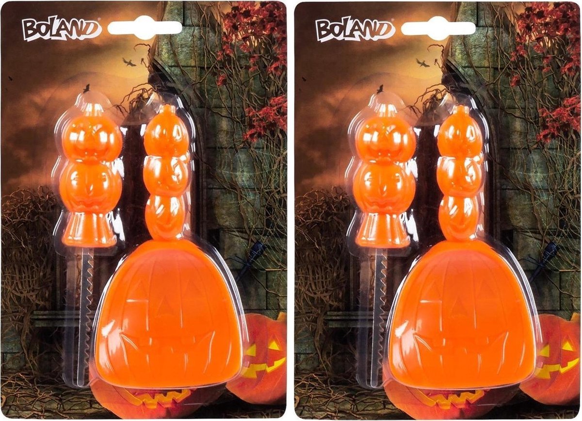 Set van 3x stuks pompoen uithollen snijset 2-delig -