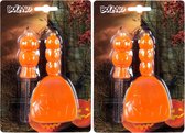 Set van 3x stuks pompoen snijset 2-delig met sjablonen - Halloween pompoenen uithollen