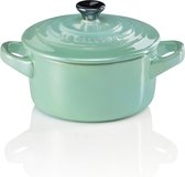 Le Creuset 6 mini braadpannetjes Metallic Cool Mint 10cm 0,25l