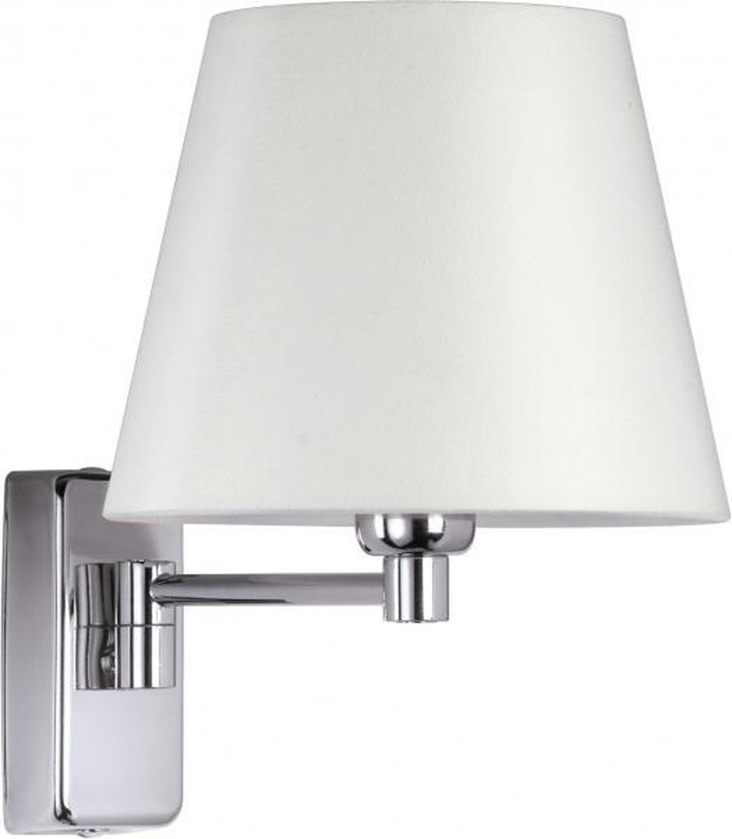 Quick 12V chromen LED Wandlamp ISABELLE 18-30 met Linnen Kap