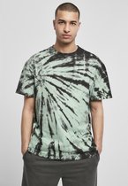 Urban Classics Heren Tshirt -5XL- Boxy Tye Dye Zwart/Groen