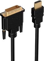 HDMI naar DVI 24+1 pin 2 meter Adapter kabel Gold / HaverCo / Male naar Male 1080P HD HDTV PC XBOX