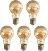 Bundel | 5 stuks | LED Filament Amber lamp | dimbaar | 4W | A60 | E27 - 2200K