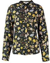 Garcia zachte viscose blouse zwart met bloemen - Maat XS