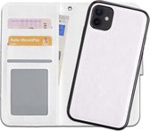 Hoes Geschikt voor iPhone 12 Pro Hoesje Bookcase Hoes 2-in-1 Uitneembaar Cover Hard Case - Wit